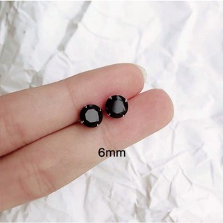 Bông Tai Nam Nữ Unisex Đá Đen Cao Cấp S608 - 1 cặp