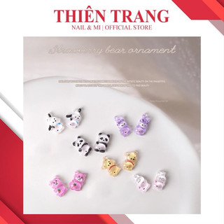 Charm hình thú mix siêu dễ thương - Charm mix 6 loại thú hoạt hình cute trang trí móng