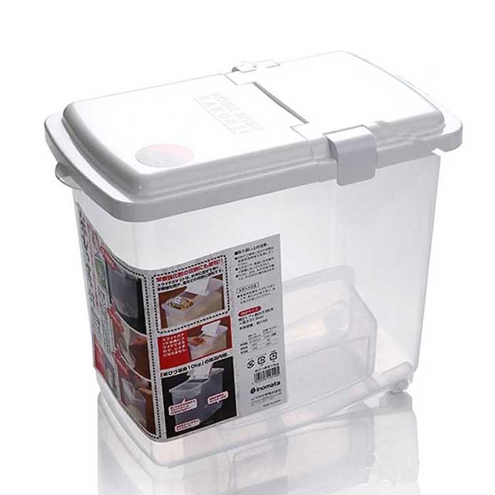 Thùng gạo 10kg nắp bật chắn, có bánh xe thông minh dễ dàng di chuyển nội địa Nhật Bản