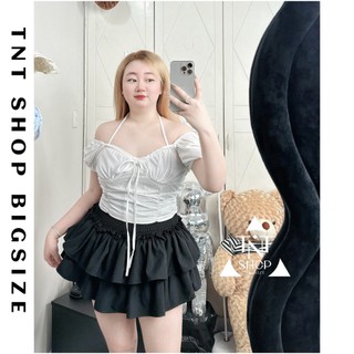 ÁO CROPTOP BIGSIZE LƯNG THUN NHÚN EO[TNT SHOP BIGSIZE 60KG 90KG]