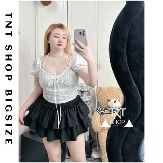 ÁO CROPTOP BIGSIZE LƯNG THUN NHÚN EO[TNT SHOP BIGSIZE 60KG 90KG]