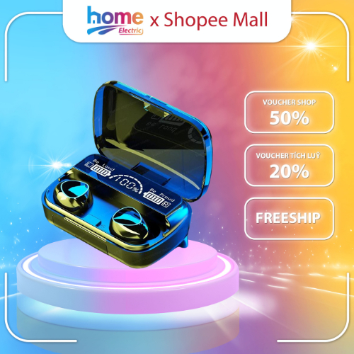 Tai Nghe Bluetooth Không Dây M10 Phiên Bản Pro Nâng Cấp Pin Trâu 3000mah, Nút Cảm Ứng, Màn Hình Led Gaming, Chống Nước H