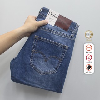 Quần Jean Nam Cao Cấp Màu Xanh XM-01, Quần bò nam dáng ôm đứng, chất vải co giãn thoải mái - DOKI