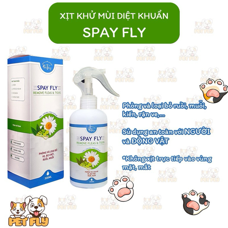 thảo dược xịt xua đuổi và loại bỏ ve rận, bọ chét