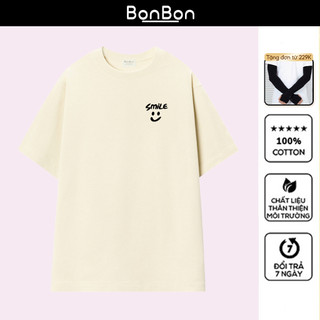 Áo thun tay lỡ, áo phông oversize 100% cotton, co giãn 2 chiều, cổ bo tròn, hình in Pet có thể giặt máy BonBon - AC1034