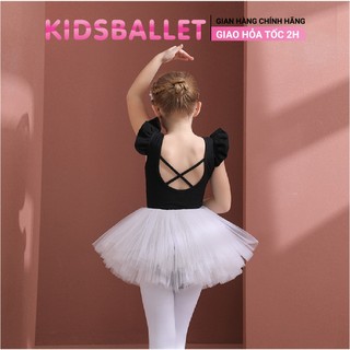 Váy múa ba lê cộc tay kidsballet váy múa rời lưng dây chân váy trơn váy múa cho bé váy múa bale váy múa trẻ em