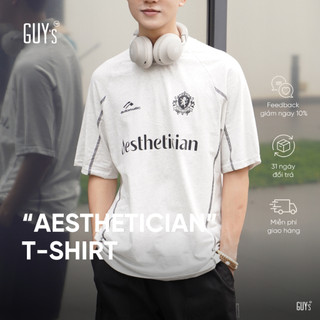 Áo Phông GUY's Closet “Aesthetician” T-Shirt - Dáng Oversized, Cotton Thoáng Mát - Unisex, Hàn Quốc - Màu Đen, Xám