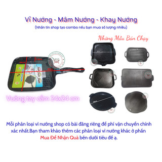 Chảo nướng vuông tay cầm chống dính 24x24 cm Chảo nướng thịt phong cách Hàn Quốc giá tốt