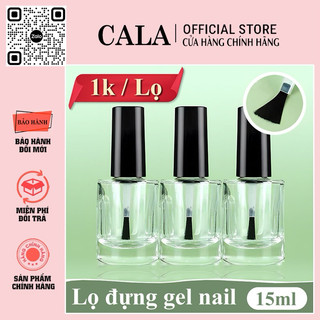 Chai chiết sơn gel, chai thuỷ tinh sẵn cọ chiết gel, nước mềm da tiện lợi- Chai rỗng thuỷ tinh nhỏ 15ml