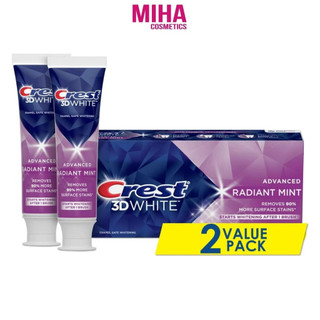 Kem Đánh Răng Trắng Sáng Vượt Trội Crest 3D White Toothpaste Radiant Mint 107g Mỹ