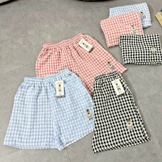 Combo 3 Quần Đùi kẻ thêu gấu Siêu Mềm Mát