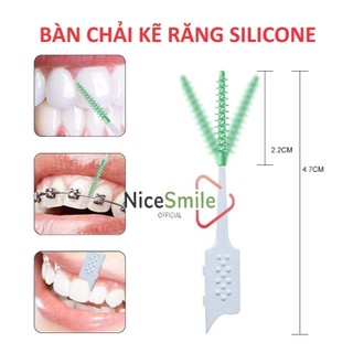 Combo 10 bàn chải kẽ silicone, 10 bàn chải kẽ chỉnh nha, bàn chải kẽ răng, bàn chải làm sạch kẽ răng