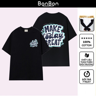 Áo thun tay lỡ, áo phông oversize 100% cotton, co giãn 2 chiều, cổ bo tròn, hình in Pet có thể giặt máy BonBon - AC1005