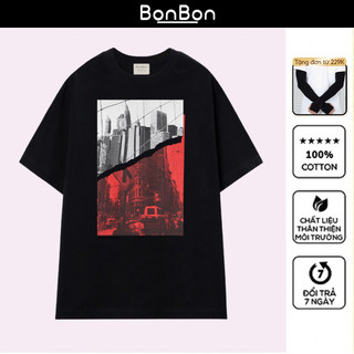 Áo thun in hình, áo phông nam nữ oversize 100% cotton, co giãn 2 chiều, cổ bo tròn, có thể giặt máy BonBon - AH2503