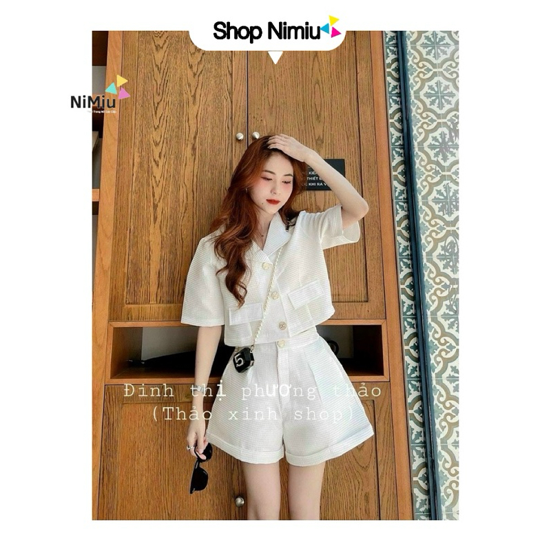 Sét Bộ Nữ Thời Trang Mặc Đi Chơi, Sét Bộ Xốp Thái Áo Sơmi Tay Ngắn Mix Quần Đùi Phong Cách Hàn Quốc Như Hình 100%
