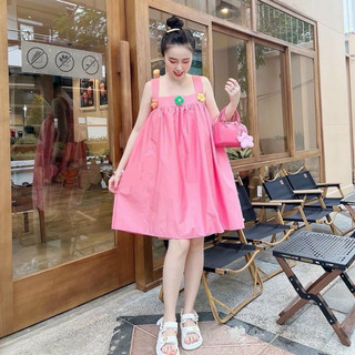  Váy babydoll cài hoa siêu xinh, đầm suông A bigsize chất mềm đẹp