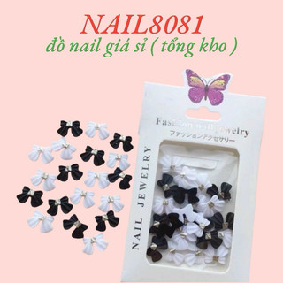 Charm nơ đính đá trang trí móng , nơ làm Nail