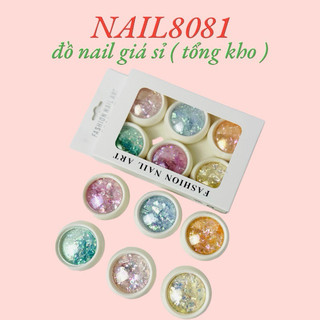 Set nhũ khổng tước 6 hũ tráng trí móng , phụ kiện làm nail