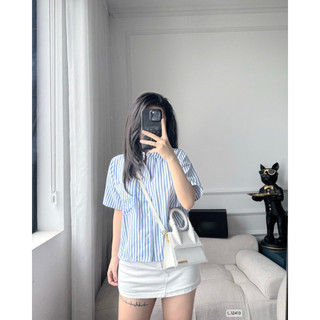 Áo sơ mi kẻ Loe kèm ảnh thật trải sàn