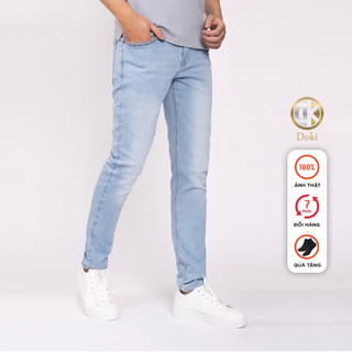 Quần Jean Nam Cao Cấp Màu Xanh bạc XN-18 dáng đứng, ôm nhẹ, chất vải co giãn - DOKI