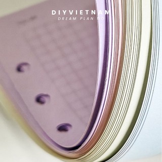 Ruột Sổ Pastel 120gsm – Màu Độc Quyền DIYVietnam – A5/A6 6 Lỗ – Giấy Dày, Mịn – 45 Tờ