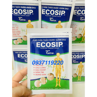 Cao dán thảo dược giảm đau ecosip - 1 hộp 20 gói - 1 gói 5 miếng
