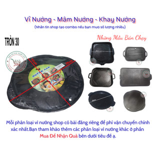 Chảo nướng thịt BBQ Hàn Quốc chữ nhật tròn vuông chống dính dùng bếp ga đa năng giá rẻ