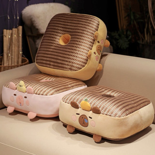 Đệm lót ghế ngồi gối tựa lưng xe oto sofa nệm ngồi bệt gối ôm dựa lưng gấu bông (mã 03)