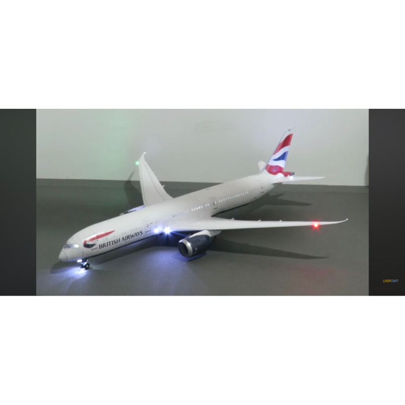 Mô hình giấy máy bay british airway boeing 787-9 tỉ lệ 1:100