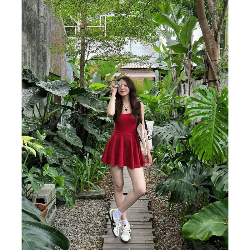 (KÈM MÚT NGỰC)Bộ jumpsuit DÁNG VÁY chữ A ôm body tôn dáng style Ulzzang | BigBuy360 - bigbuy360.vn