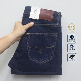Quần Jean Nam xanh đen, quần bò nam dáng đứng ôm nhẹ Slimfit, chất vải co giãn mềm mịn - Doki
