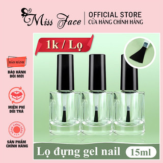 Chai rỗng thuỷ tinh nhỏ 15ml sẵn cọ - chai chiết nước mềm da - chai chiết sơn gel