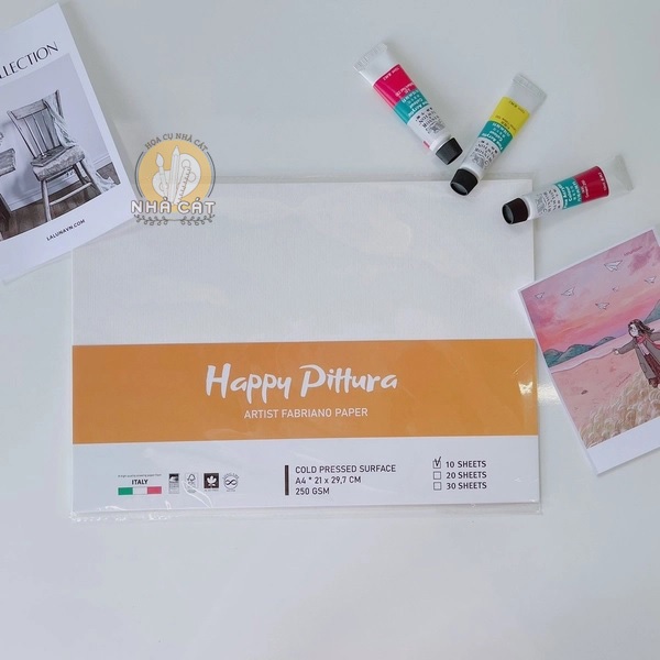 Giấy vẽ màu nước Happy - 250gsm - giấy Happy Pittura