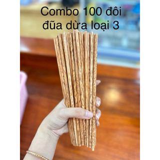 Combo 100 đôi đũa dừa Bến Tre giá tận xưởng, không phẩm màu đảm bảo an toàn sức khoẻ