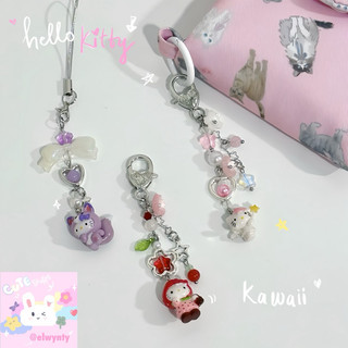 Dây treo điện thoại, Móc khoá, keychain mèo Kitty dễ thương dùng để treo điện thoại, camera