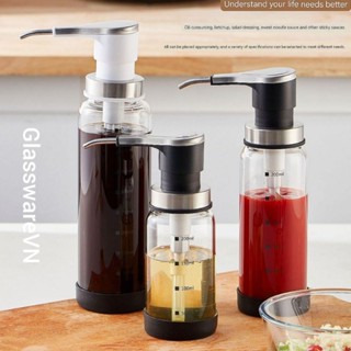 Chai Bơm Đựng Tương Ớt Tương Cà Mật Ong Bình Xịt Vòi Nhấn Lấy Các Loại Nước Sốt Siro + Đệm Đáy