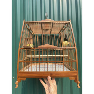 Khung lồng chim chào mào tự ráp chất liệu trúc già đỏ cửa lá đề form thái đấu, vuông đấu KAMON