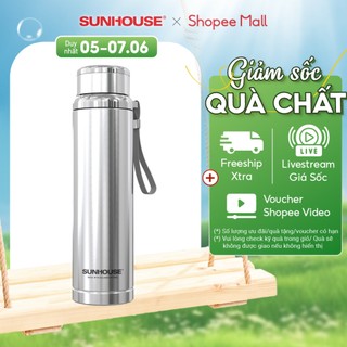 Bình giữ nhiệt Flexi 720 ml Sunhouse KS-TU720 - Inox 304 - Giữ nóng & lạnh tới 6h - Quai xách mềm tiện lợi