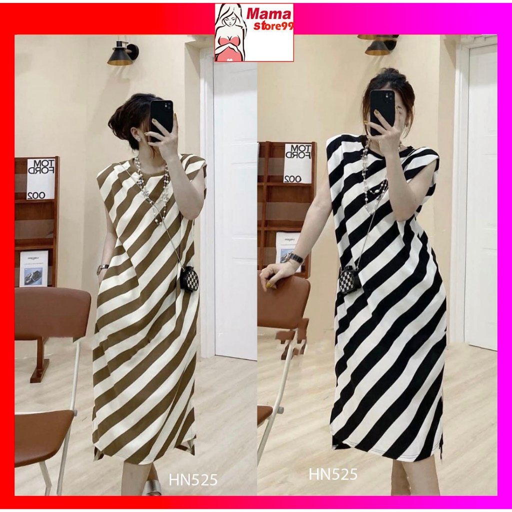 Váy Bầu Đầm Bầu Mùa Hè Dáng Suông Kẻ Sọc Mặc Ở Nhà Đi Chơi Xinh Xắn Bigsize HN525 Mama Store99