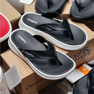 Dép Kẹp Nam Nữ Xỏ Ngón Mũi Tròn LUOFU Hàng Hộp Đế Cao Su Non 3 Phân Êm Mềm Đi Mưa LFT01