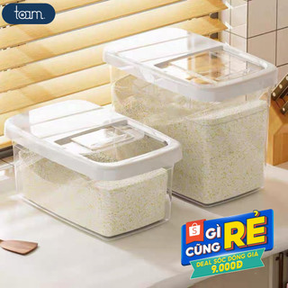 Thùng đựng gạo, đựng ngũ cốc TOAM chất liệu PP có nắp kín chống ẩm mốc, côn trùng 3-9-12KG