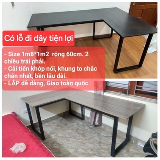 Bàn làm việc chữ L tiện dụng, đa năng, rộng rãi ( có thể đặt theo kích thước)