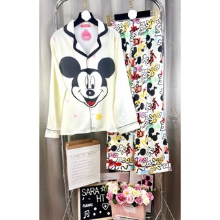 PYJAMA NỮ LỤA XƯỚC MICKEY CÁNH DƠI - đồ bộ mặc nhà