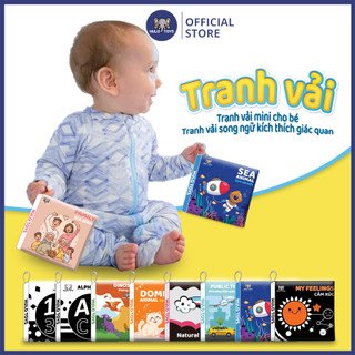 Sách Vải Cho Bé Sơ Sinh Từ 0-12 Tháng Hulo Toys, Bộ Sách Vải Song Ngữ Cho Bé Phát Triển Thị Giác Và Trí Não Toàn Diện