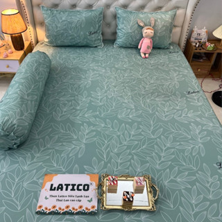 Mẫu Lá. Bộ ga giường thun Latico siêu lạnh Lụa (áo gối ôm khoá kéo)