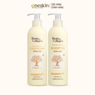 Dầu gội xả siêu mượt Biotin Collagen Repairing Voudioty vàng 500ml