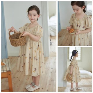 Váy hè bé gái style vintage hoa tiết quả mọng. Chất đũi lụa mát nhẹ, bay bổng , mềm, màu siêu tây, tôn da tuyệt đối