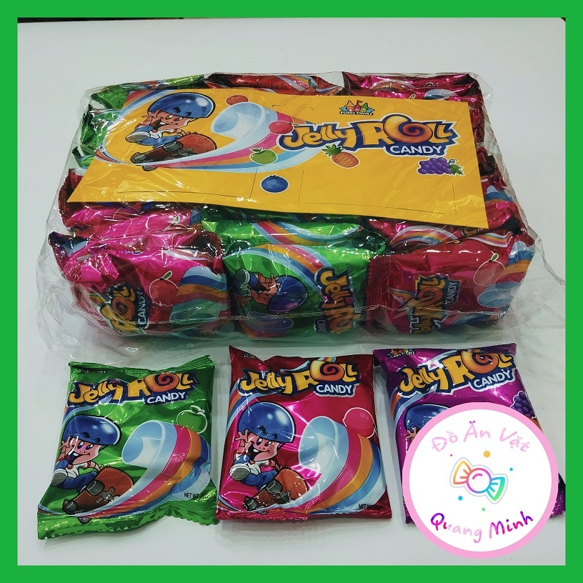  Bán Sỉ Kẹo dẻo cuộn 6 vị hoa quả bịch 30 gói 11g thơm ngon đồ ăn vặt tuổi trung ,đồ ăn vặt hot nhất 