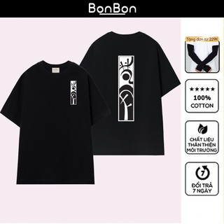 Áo thun, áo phông oversize 100% cotton, co giãn 2 chiều, cổ bo tròn, hình in Pet có thể giặt máy BonBon - AH2524