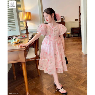 Đầm tơ hoa Melisa bé gái siêu đẹp 10-40kg
